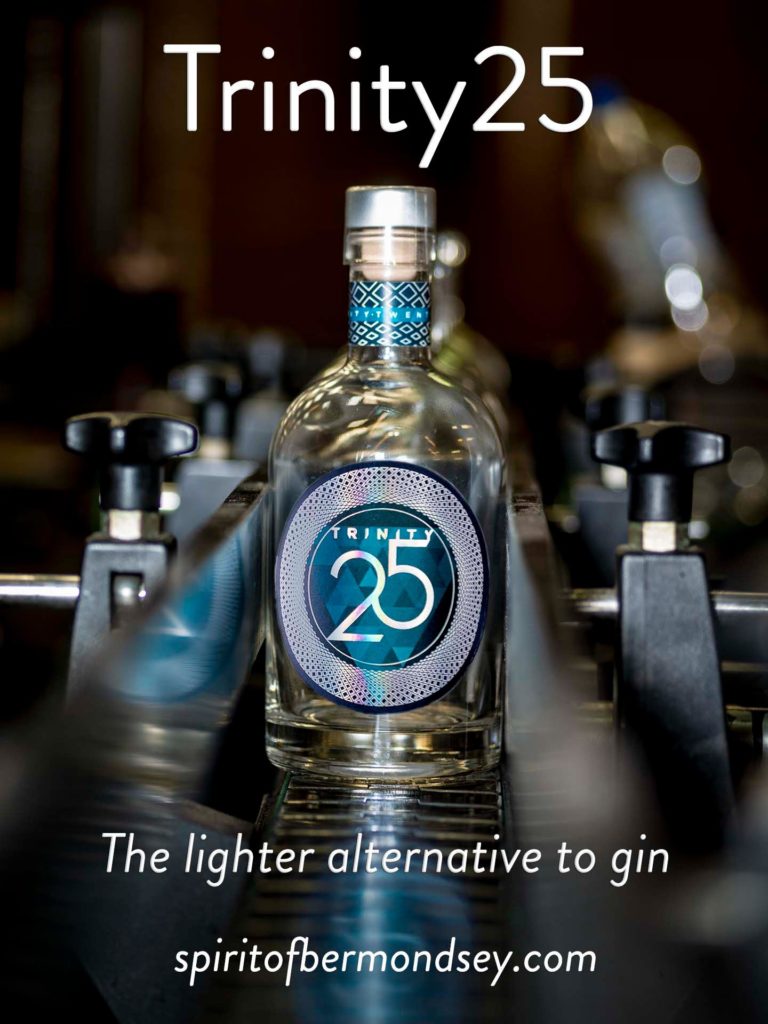 Bottling line at the distillery Trinity 25 Spirit of Bermondsey London product photographer