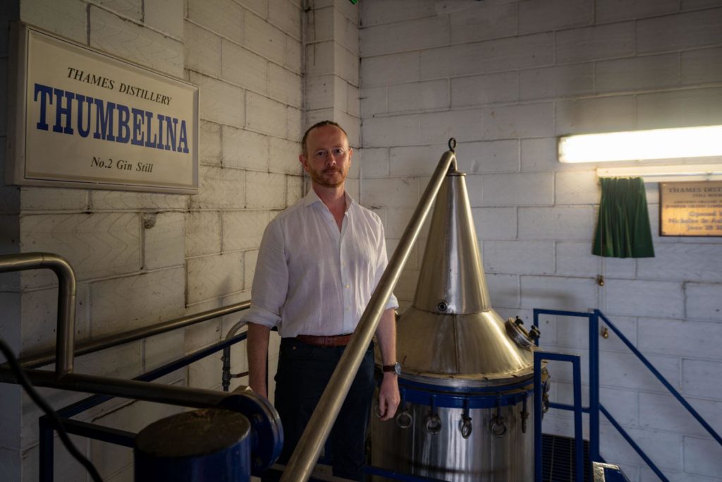 Nick Johnson at the distillery Trinity 25 Spirit of Bermondsey London product photographer