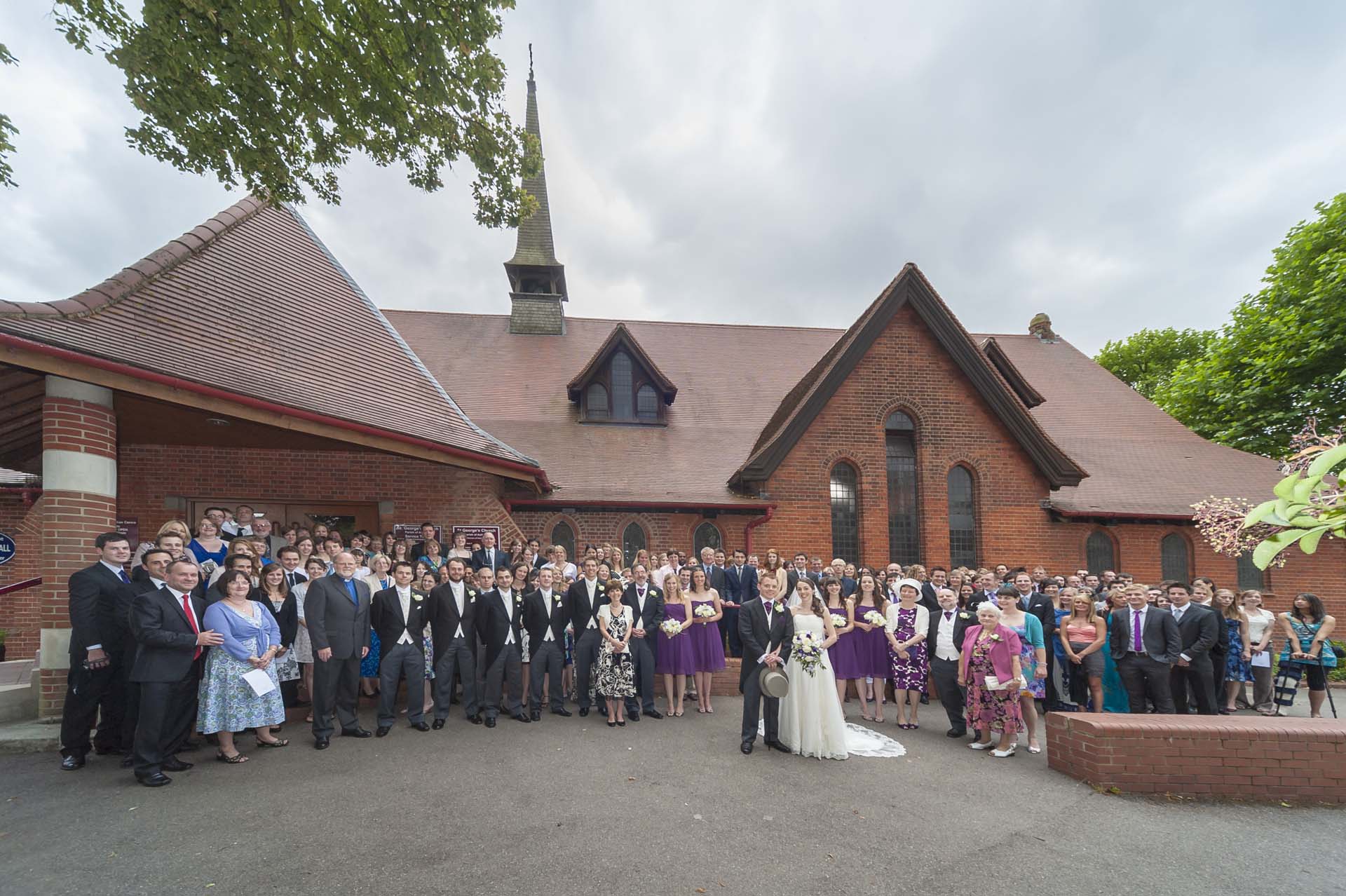 Surrey wedding ashtead entire group of guests st georges church bromley south london wedding photographer article on extreme wide angle lenses