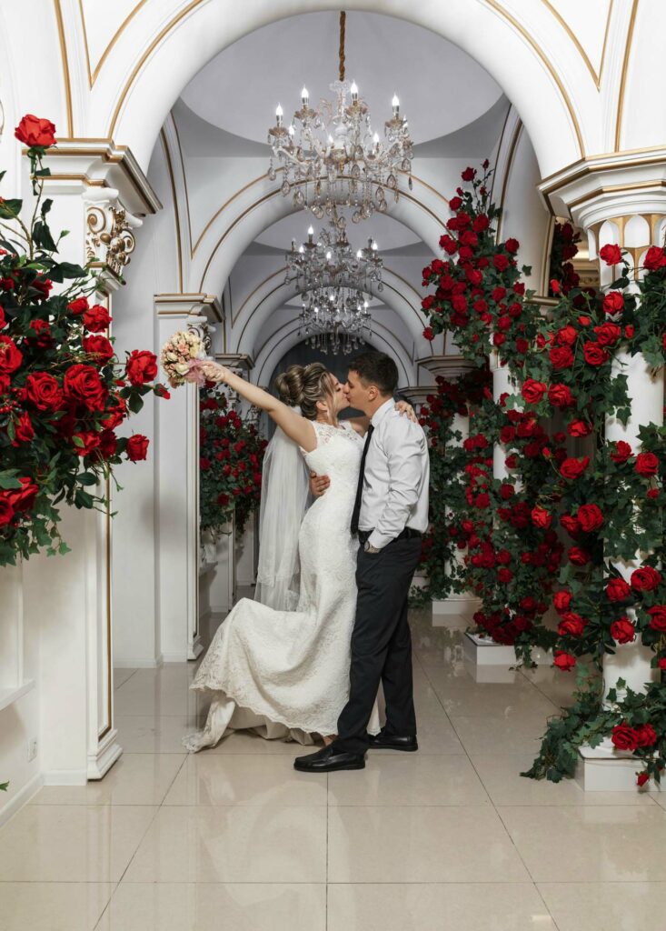 wedding couple with roses pexels-dima-valkov-5646812 Bromley wedding photographer